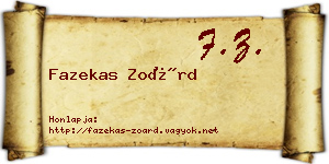 Fazekas Zoárd névjegykártya