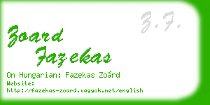 zoard fazekas business card